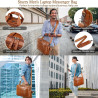 Herren Messenger Bag 17,3 Zoll Canvas/Leder Laptoptasche Rucksack für Herren Aktentasche Computer Handtaschen Schultertasche