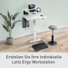 Leitz Ergo Compact Workstation Set Elektrischer höhenverstellbarer Sitz-/Steh-Schreibtisch mit Multi-Winkel Laptopständer, 80 x