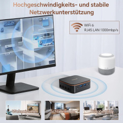 Blackview MP20 Mini PC Intel Twin Lake N150 W-11 Pro 3,6 GHz, 8GB RAM 256GB SSD M.2 Mini Desktop Computer 4K 60Hz Dual Display,