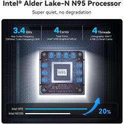 Beelink Mini PC, 12. Gen Intel Alder Lake-N95 Prozessor (bis zu 3.40GHz), MINI-S12 Wi-11 Pro Mini Computer, 16GB RAM 500GB SSD