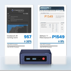Beelink Mini PC, 12. Gen Intel Alder Lake-N95 Prozessor (bis zu 3.40GHz), MINI-S12 Wi-11 Pro Mini Computer, 16GB RAM 500GB SSD
