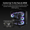 ASUS TUF Gaming ARGB PWM Lüfter Hub (6x Ports für PWM Gehäuselüfter und ARGB-Steuerung, 2x SATA-Stromanschlüsse, synchronisiert