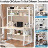 Hause Schreibtisch mit Stauraum Regal Bücherregal Computertisch, Arbeitszimmer Schreib Büro PC Tisch Gamingtisch Wohnzimmer
