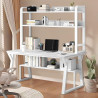 Hause Schreibtisch mit Stauraum Regal Bücherregal Computertisch, Arbeitszimmer Schreib Büro PC Tisch Gamingtisch Wohnzimmer