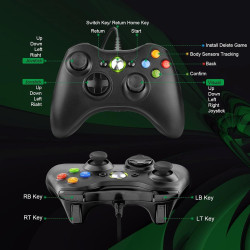 Diswoe Diswoe Controller für Xbox 360, PC-Controller Joystick Gamepad für Xbox 360 & PC, ergonomisches Design Gaming Controller