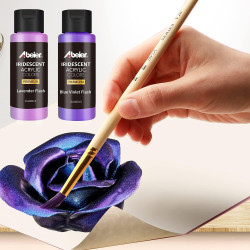 ABEIER Schillernde Acrylfarbe, Set mit 18 Chamäleon-Farben, 60 ml Flaschen, Farbwechsel, ungiftig, hochviskos, mischbar, Farben