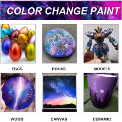 ABEIER Schillernde Acrylfarbe, Set mit 18 Chamäleon-Farben, 60 ml Flaschen, Farbwechsel, ungiftig, hochviskos, mischbar, Farben