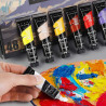 GC QUILL 48 Farben Acrylfarben Set 12 ml x 48 Tuben mit 6 Pinseln, Palettenmessern, leinwand zum bemalen, Staffelei, für