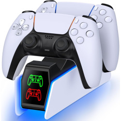 HELLCOOL PS5 Controller Ladestation, PS5 Ladestation für Dualsense Wireless/Edge Controller, Ladestation für Playstation 5