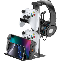 KDD Gaming Headset Ständer, Controller Halter & Kopfhörer Halterung Tisch, Headphone Stand mit Aluminium-Stange, Universaler für