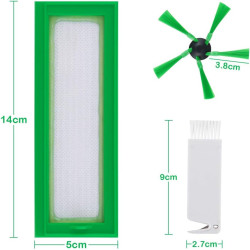 FHzytg 8 Stück Ersatzteile Seitenbürste Zubehör Filter Bürste Ersatzfilter für Vorwerk Kobold VR200 VR300 Saugroboter