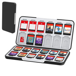 HEIYING Game Card Aufbewahrungsbox für Switch 2 (2025) / Switch OLED / Lite,Tragbar Schwarz Speicherkartenhalter mit 24 Game