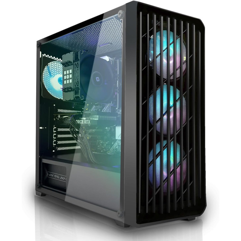 SYSTEMTREFF Basic Gaming PC AMD Ryzen 7 5700G 8x4.6GHz | AMD Radeon RX Vega 8 4K HDMI DX12 | 512GB M.2 NVMe + 1TB HDD | 16GB