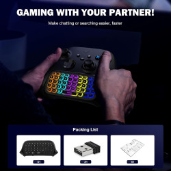 MoKo RGB Hinterlicht Tastatur für Xbox Serie X/S, Drahtlos Chatpad Mit 2,4G Empfänger & 3,5mm Audio Jack, Mini Game Controller