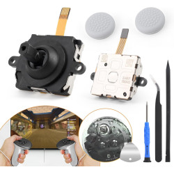 RongZy 2 Stück Joystick Ersatz Kit für Oculus Quest 3 Controller 3D Analog ThumbStick für Meta Quest 3 Joystick Kappen Ersatz