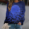 Generisch Halloween Hoodie Aesthetic Patchwork Halloween Vintage Drucken Oberteile Damen Sommer sexy Bluse Buchstaben Druck