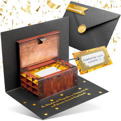 Gutschein zum Selberausfüllen als PopUp Schatztruhe, Gutschein Karte Geburtstag mit Rubbelkarte, Gutscheine zum selber