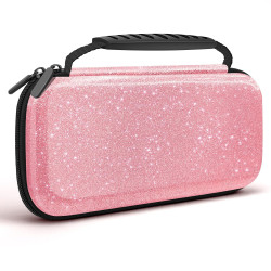 JYPS Tasche für Nintendo Switch/OLED, Glitzer Switch Tragetasche Mädchen, Harter Schutzhülle mit Griff, Travel Hülle Switch Case