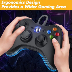 Bonacell Wired Controller für Xbox 360 PC Controller mit Dual Vibration Gamepad Joystick für Xbox 360/PC Windows 7/8/10