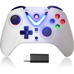 RALAN Kabelloser Game-Controller mit LED-Beleuchtung, kompatibel mit Xbox One S/X, Xbox Series S/X, PC Gaming Gamepad,