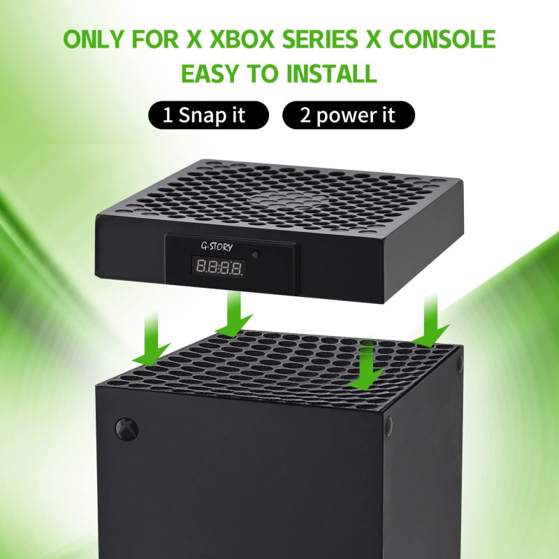 G-STORY Lüfter für Xbox Series X, Lüftergeschwindigkeit wird automatisch durch Temperatur angepasst, 3 Geschwindigkeiten
