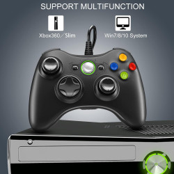 Zexrow Controller für Xbox 360 – Kabelgebundener Gamepad mit USB-Kabel, Vibrationsfeedback & Präzisen Analogsticks – Kompatibel