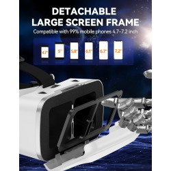 TECKNET VR Brille für Handys, 3D Virtual Reality-Brille mit HD 110° FOV, Anti-Blaulicht & einstellbaren Gängen, Komfortables