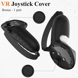 7 teiliges Set für Meta Quest 3 Zubehör,Anti-Scratch VR Shell Cover,Gesichtsabdeckung,Tastenwippenkappen,Objektiv