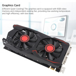 GPU -Grafikkarte, 6 GB GDDR5 192bit Double Fan Graphics Card für Gaming, Computergrafikkarten Unterstützt DVI VGA HD Multimedia