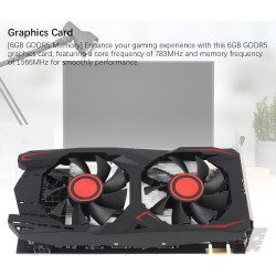 GPU -Grafikkarte, 6 GB GDDR5 192bit Double Fan Graphics Card für Gaming, Computergrafikkarten Unterstützt DVI VGA HD Multimedia