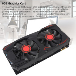 GPU -Grafikkarte, 6 GB GDDR5 192bit Double Fan Graphics Card für Gaming, Computergrafikkarten Unterstützt DVI VGA HD Multimedia