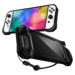 Spigen Rugged Armor Hülle Kompatibel mit Nintendo Switch OLED 2021 - Schwarz