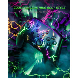 VOYEE Switch Controllers kompatibel mit Switch/Lite/OLED/Windows, 1000mAh Programmierbar RGB Blitz LED, Drahtloser Pro
