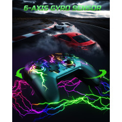 VOYEE Switch Controllers kompatibel mit Switch/Lite/OLED/Windows, 1000mAh Programmierbar RGB Blitz LED, Drahtloser Pro