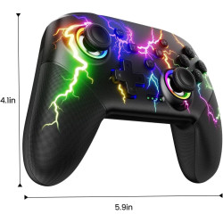 VOYEE Switch Controllers kompatibel mit Switch/Lite/OLED/Windows, 1000mAh Programmierbar RGB Blitz LED, Drahtloser Pro