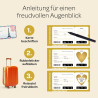 Creatastic® - Reisegutschein [Hülle, Karte mit Goldlack, Rubbelaufkleber] Gutschein Karte | Reisegutschein Geschenk Verpackung |