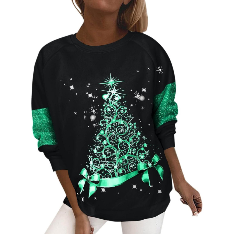 Generisch Sweatshirts für Damen Oberteile Damen elegant gemütliche warme langärmelig V-Ausschnitt Atmungsaktiv Sport Oberteile