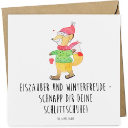 Mr. & Mrs. Panda Geschenkgutschein Winter Schlittschuhlaufen - Winterfreude, unvergessliche Momente, Geburtstagsgeschenk,