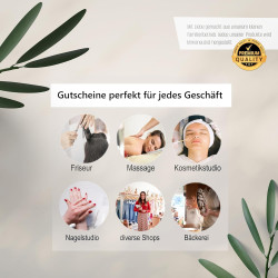 25 Blanko Gutscheine zum selbst Ausfüllen Nagelstudio Friseur Kosmetik Massage Wellness Fußpflege Blanko Gutschein Vorlage