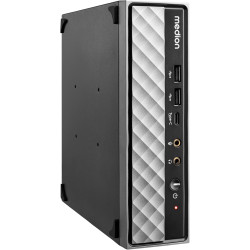 MEDION S20 Mini PC (Slim, Intel Core i5-12400T, 512GB SSD, 16GB DDR4 RAM, VESA Halterung, USB-C, WLAN, Win 11 Home)