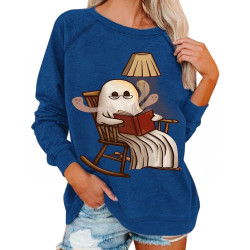Generisch Sweatshirt Damen ohne Kapuze Oberteile Damen Harajuku Retro Blumendruck V-Ausschnitt Vintage Drucken Pullover &