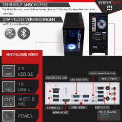 SYSTEMTREFF Gaming PC AMD Ryzen 9 7900X 12x5.6GHz | AMD Radeon RX 7700 XT 12GB DX12 | 1TB M.2 NVMe | 32GB DDR5 RAM | WLAN
