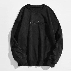 Generisch Damen Sweatshirt Oberteile Damen gemütliche warme Basic-Tunika Rundhals lockere Passform Streetwear Damen Patchwork