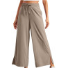 HXRYPG Musselin Hose Damen Weites Bein Sommerhose Leicht Schlupfhose Elegant Stoffhose Baggy Freizeithose Teenager Mädchen