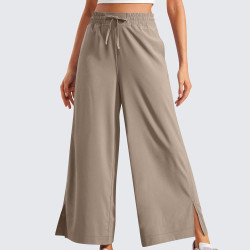 HXRYPG Musselin Hose Damen Weites Bein Sommerhose Leicht Schlupfhose Elegant Stoffhose Baggy Freizeithose Teenager Mädchen