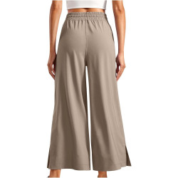 HXRYPG Musselin Hose Damen Weites Bein Sommerhose Leicht Schlupfhose Elegant Stoffhose Baggy Freizeithose Teenager Mädchen