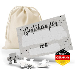 Puzzle selbst gestalten Gutschein Geburtstag [24-teilig mit Säckchen] Gutscheinkarten zum Selbstausfüllen | Gutscheine zum