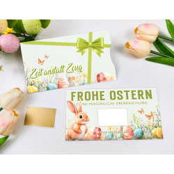 Gutschein Ostern zum Selber Ausfüllen, Doppelseitig Osterkarten mit Umschlag 2025, Kleine Ostergeschenke Erwachsene Kinder,
