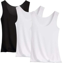 3er Pack Tank Top Damen Unterhemd Stretch Basic Tops Ärmellos Sommer Unterwäsche Hemden Enges Top Leicht Tanktop Sport
