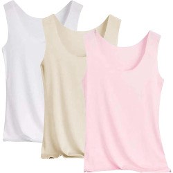 3er Pack Tank Top Damen Unterhemd Stretch Basic Tops Ärmellos Sommer Unterwäsche Hemden Enges Top Leicht Tanktop Sport
